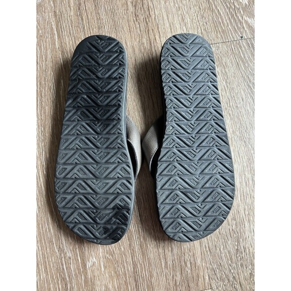 Reef Men's Twinpin Sandals Mens size 9 Flip Flops Brown Vegan Leather Comfort - Picture 3 of 5